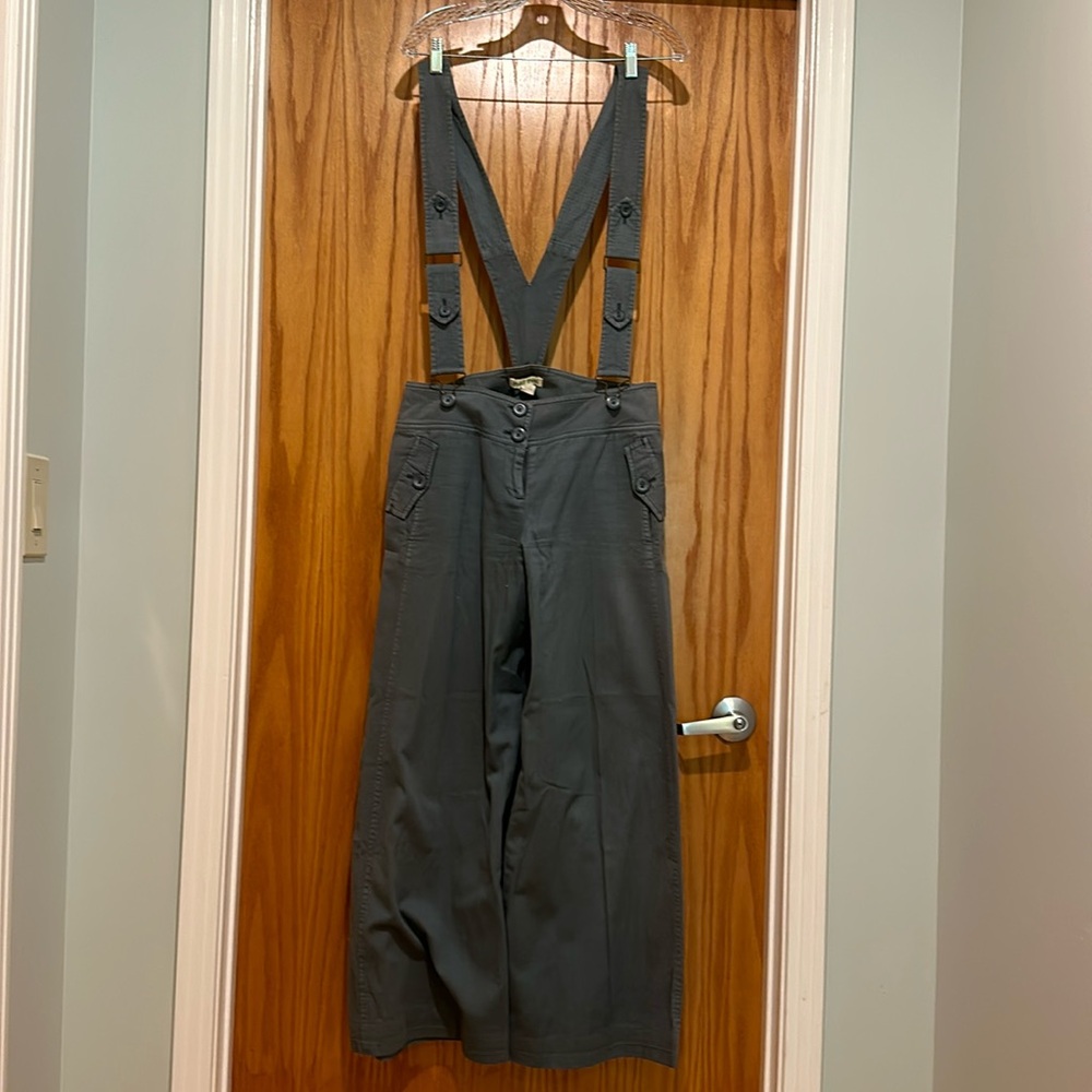 Anthropologie hei hei wide leg pants with overall straps
